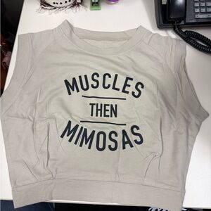 NEW IronPanda Muscles Then Mimosas Sleeveless Top - Cream